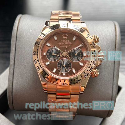 Copy Rolex Cosmo Daytona 40 Chocolate Dial Rose Gold 904l Watches